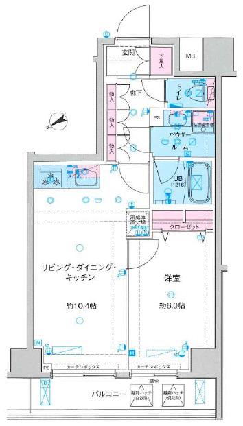 GENOVIA鐘ヶ淵(1LDK/5階)の間取り写真