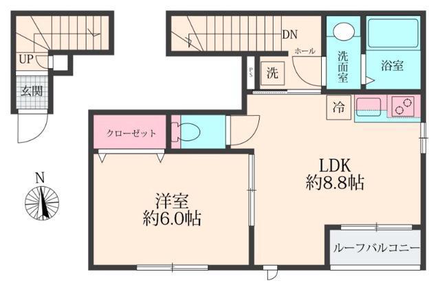 カーサ エスペランサII(1LDK/3階)の間取り写真