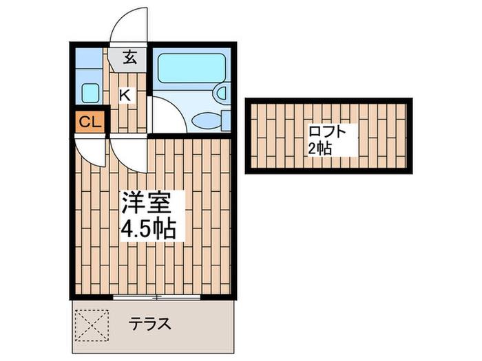 ライフピア西小山(1K/1階)の間取り写真