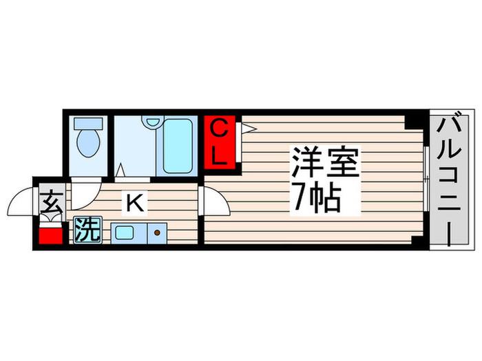 CASSIA南行徳(1K/2階)の間取り写真