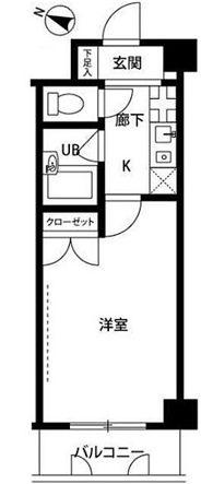 プレールカテリーナ代田橋(1K/4階)の間取り写真