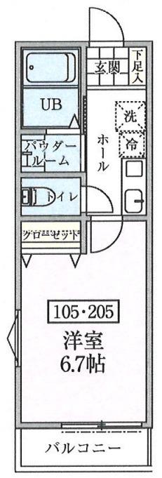 エスタ大塚(1K/2階)の間取り写真