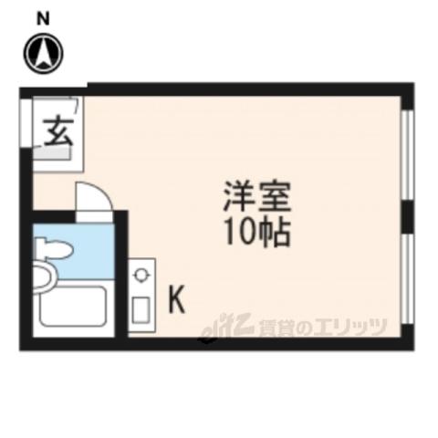 アレックスⅢ(ワンルーム/6階)の間取り写真
