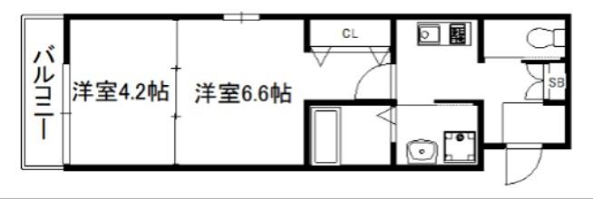 MJC京都丹波口(2K/2階)の間取り写真