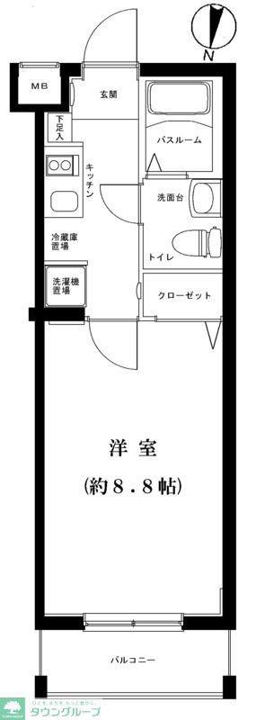 グランフォース高円寺(1K/1階)の間取り写真