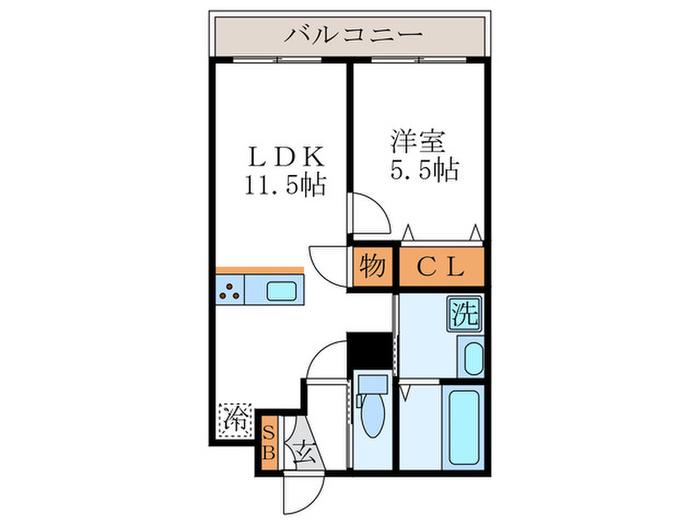 クラルテ桂川(1LDK/4階)の間取り写真