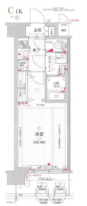 サムティ福島ノース(1K/4階)の間取り写真
