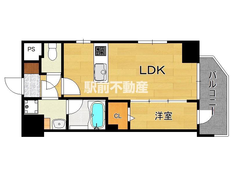 BLANCCIEL六本松(1LDK/8階)の間取り写真