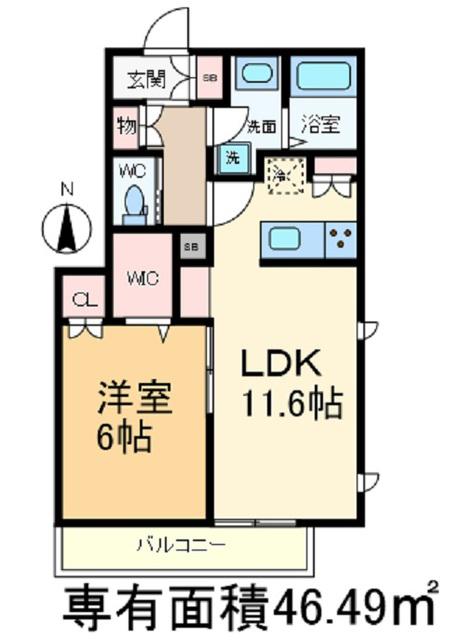 ルミエール王子(1LDK/2階)の間取り写真