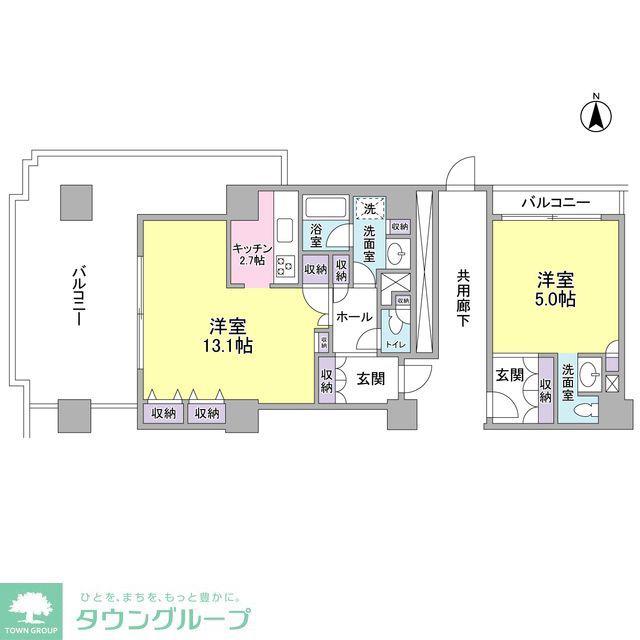 文京グリーンコートビュータワー本駒込(ワンルーム/14階)の間取り写真