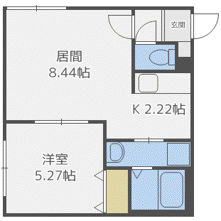パンテール南円山(1LDK/1階)の間取り写真
