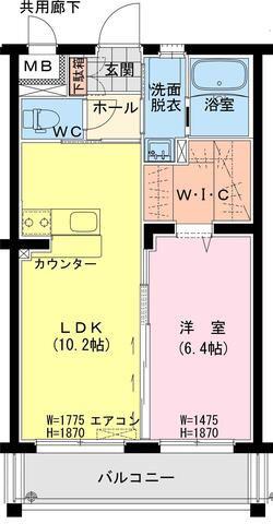 フィオーレII(1LDK/3階)の間取り写真