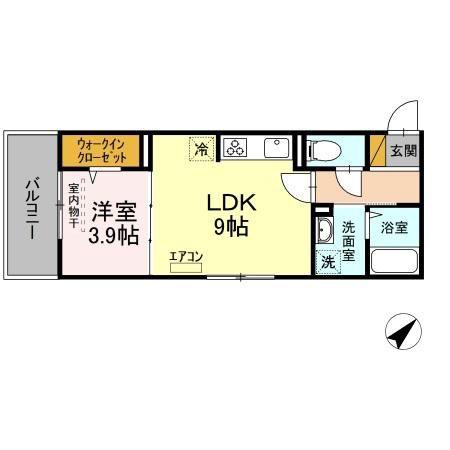 リコルド(1LDK/3階)の間取り写真