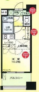 CLUB ORIENT NO.62(1K/4階)の間取り写真