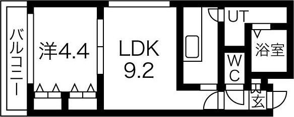 グラシオン(1LDK/4階)の間取り写真