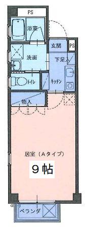 クレストサイトII(1K/2階)の間取り写真