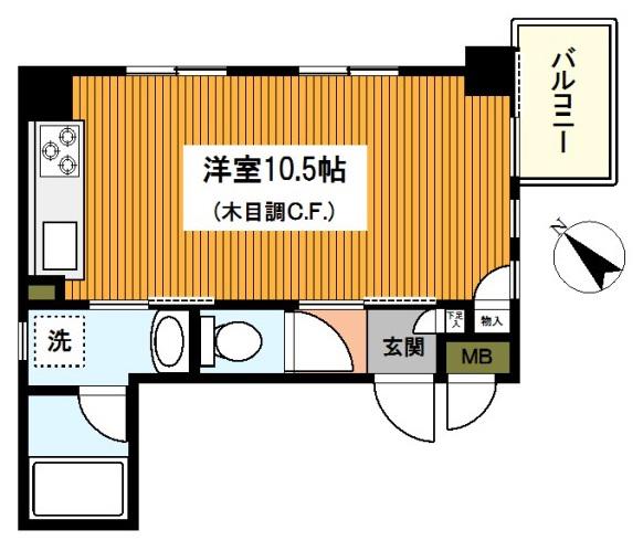 クレストK2(ワンルーム/7階)の間取り写真