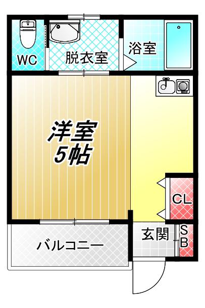 ヨシカワI(ワンルーム/2階)の間取り写真
