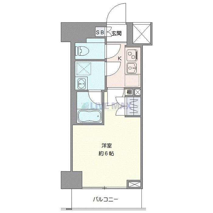 クレヴィスタ横浜関内II(1K/6階)の間取り写真