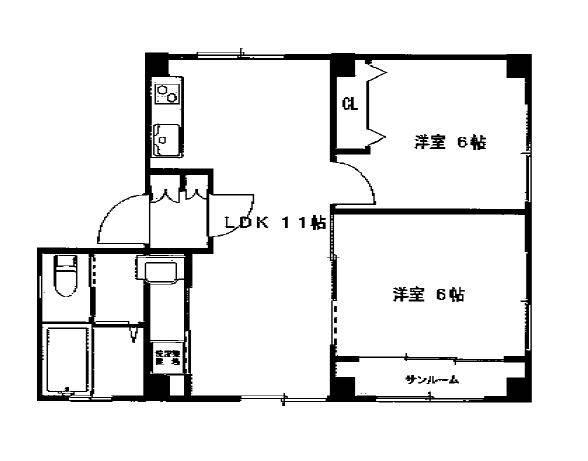 リッツお茶の水・I(2LDK/4階)の間取り写真