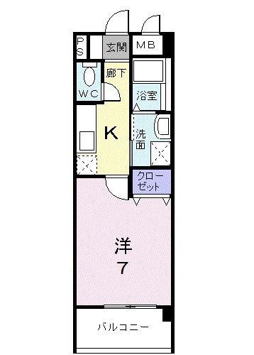 サンリット・平砂(1K/1階)の間取り写真
