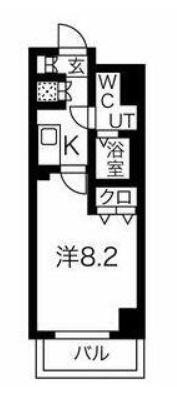 スパシエリーヴァ浅草(1K/2階)の間取り写真