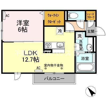 レセンテ上野 A(1LDK/3階)の間取り写真
