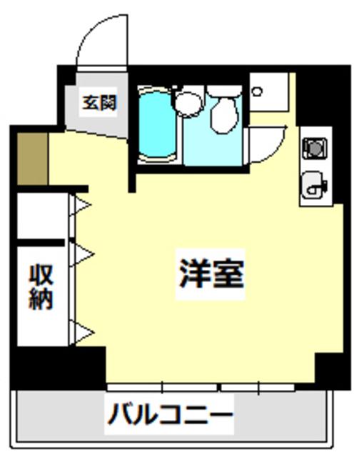 パーキーK(ワンルーム/4階)の間取り写真