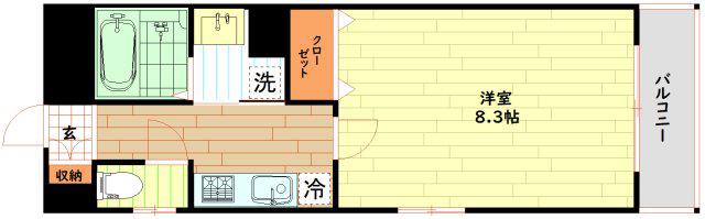 メルベーユ西淀(1K/4階)の間取り写真