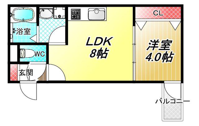 D PORTA GIRASOLE(1LDK/3階)の間取り写真