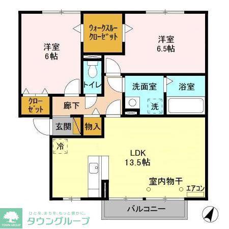 メルヴェイユV(2LDK/2階)の間取り写真