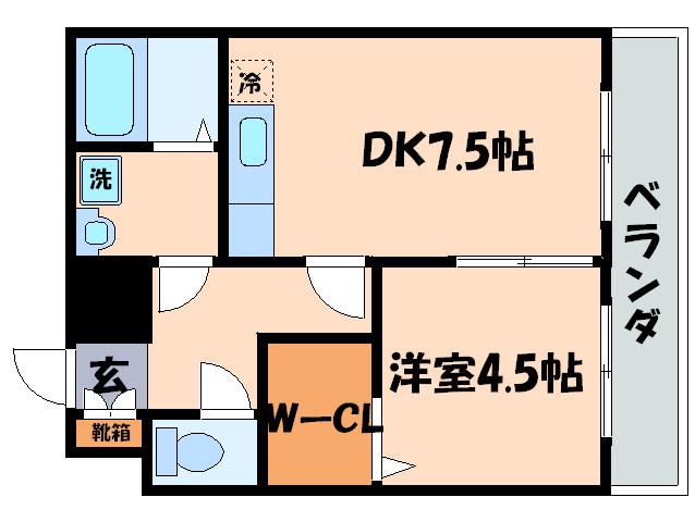 セジュールA&M(1DK/3階)の間取り写真