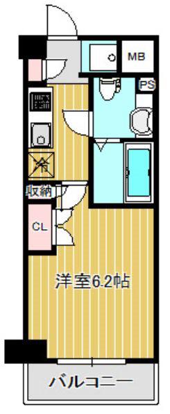 パークキューブ武蔵小杉(1K/6階)の間取り写真