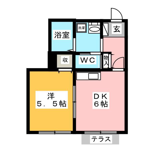 フェリース(1DK/1階)の間取り写真
