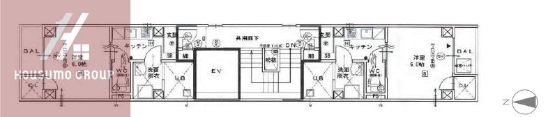 LCL大国(1K/4階)の間取り写真
