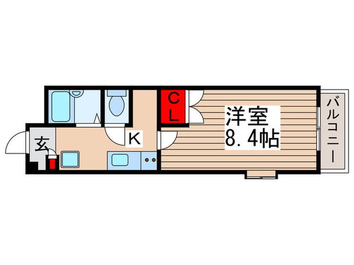 NASIC柏(1K/5階)の間取り写真