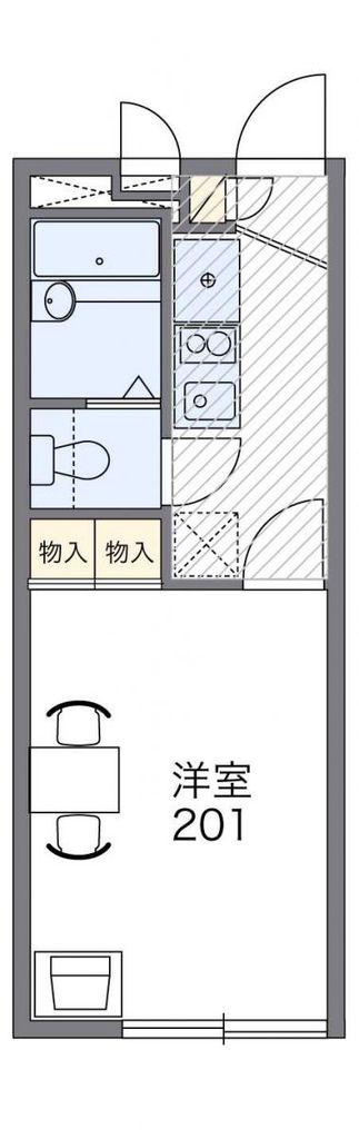 レオパレスソリティア青梅(1K/2階)の間取り写真