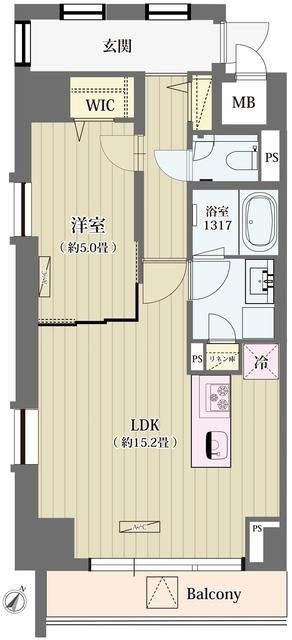 シュトラーレ神山町(1LDK/2階)の間取り写真