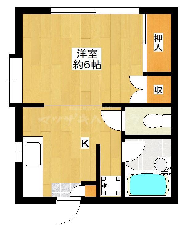 シャルム中野(1K/2階)の間取り写真