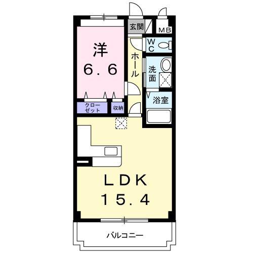 スマイルK・II(1LDK/3階)の間取り写真