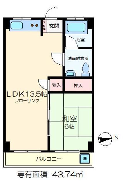 協和ビル(1LDK/3階)の間取り写真