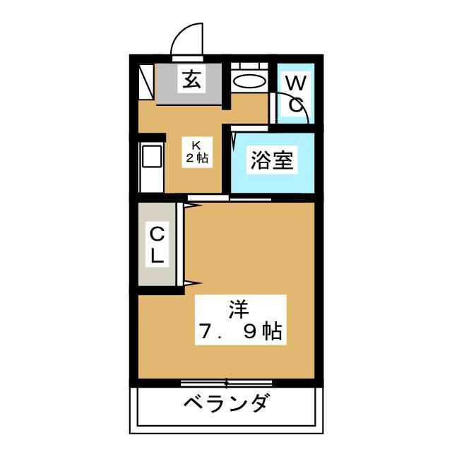 ヴィレッジハウス(1K/1階)の間取り写真