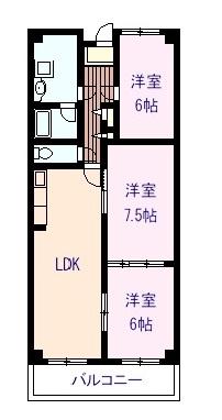 岸和田コーポラス弐号棟(3LDK/3階)の間取り写真