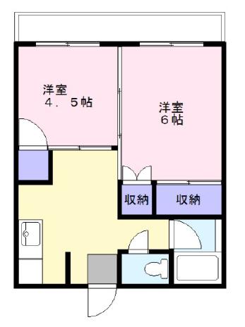 ウッディサンハイム(2DK/6階)の間取り写真