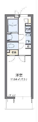 クレイノ陸王(1K/1階)の間取り写真