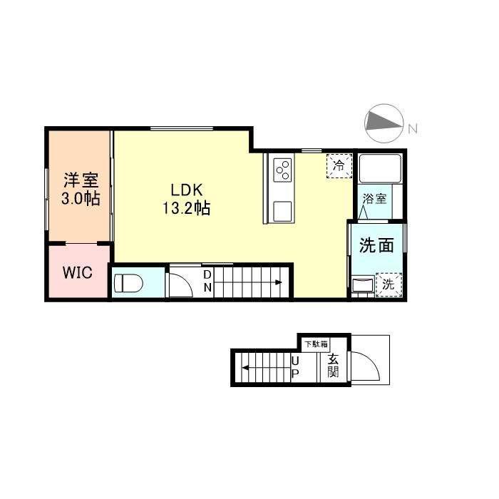 HYGGE.01(1LDK/2階)の間取り写真