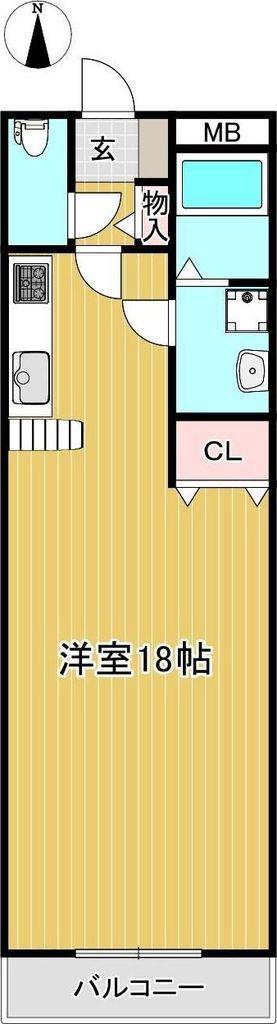 メゾン静(ワンルーム/3階)の間取り写真