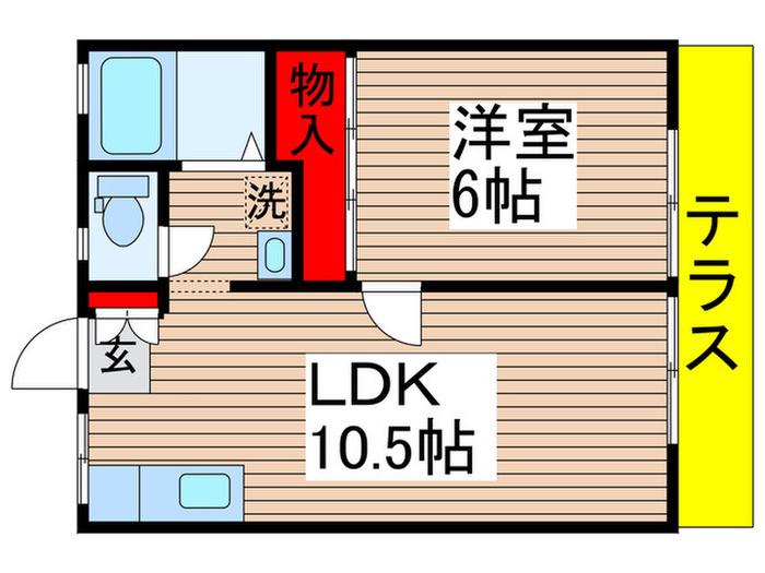 グレースハイツ(1LDK/1階)の間取り写真