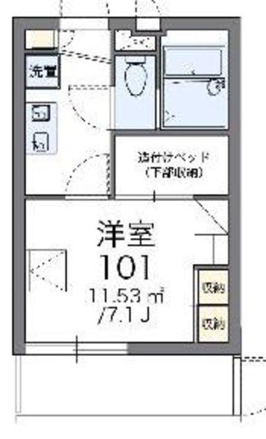 レオパレスS K(1K/3階)の間取り写真