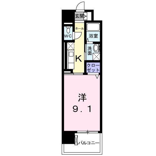 グランアルブル(1K/5階)の間取り写真